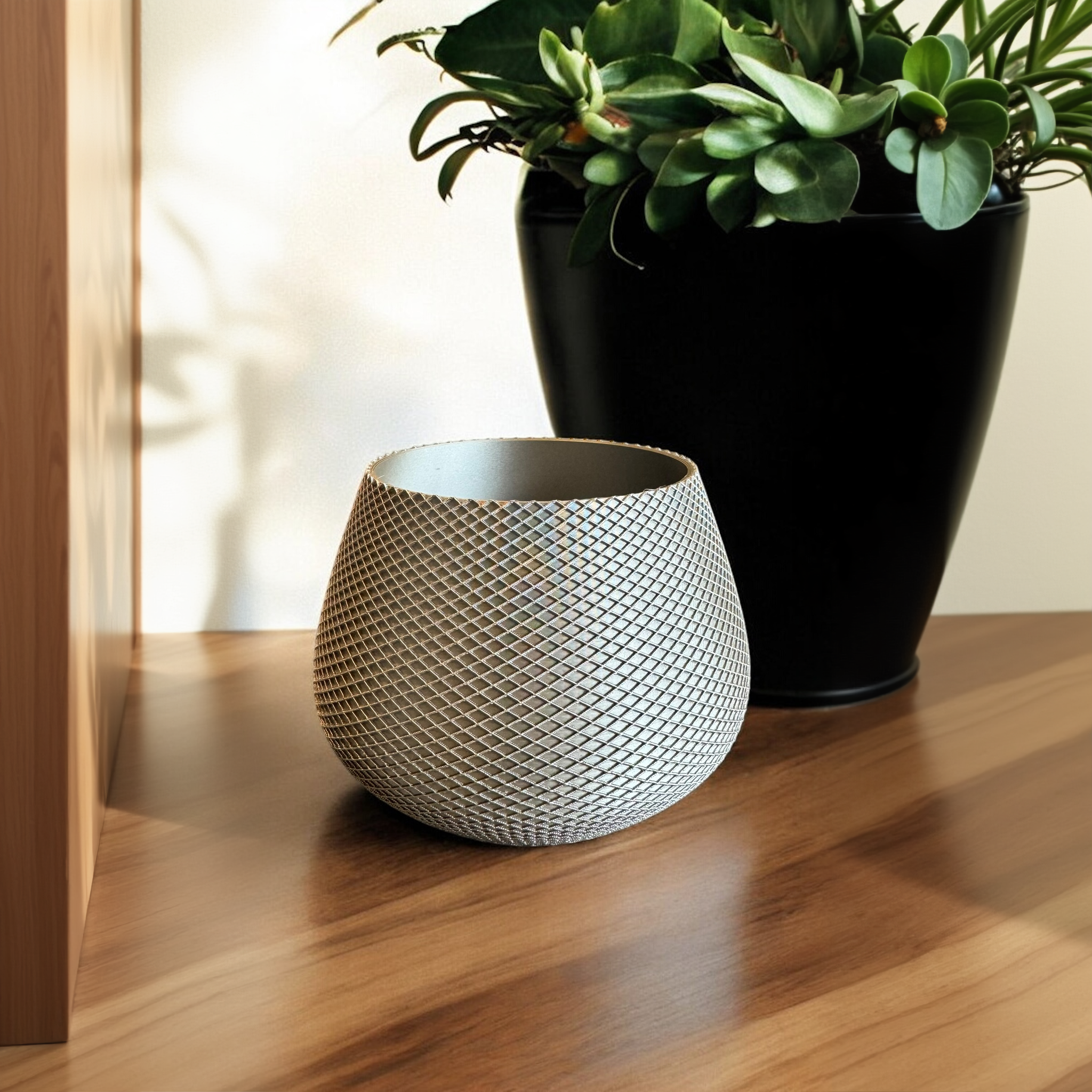 Duo-Strip Planter Iridium Gold Metal