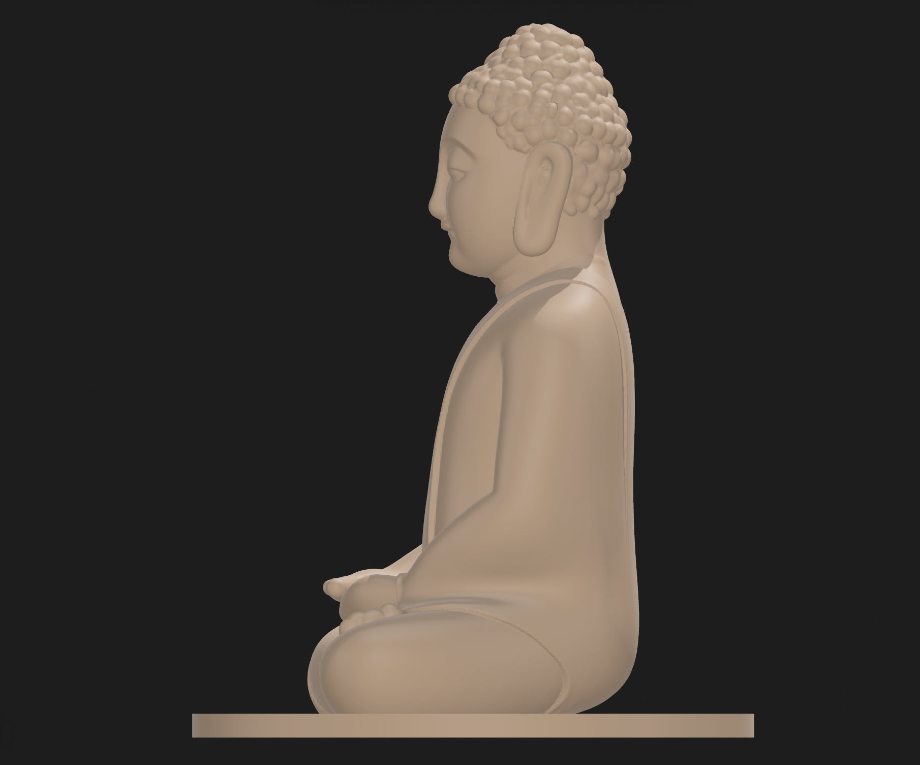 Buddha Statue Iridium Gold Metal