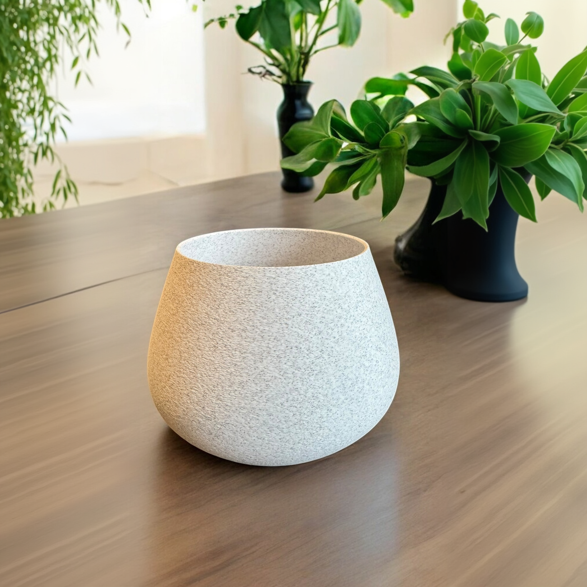 Fuzzy Planter White Marble